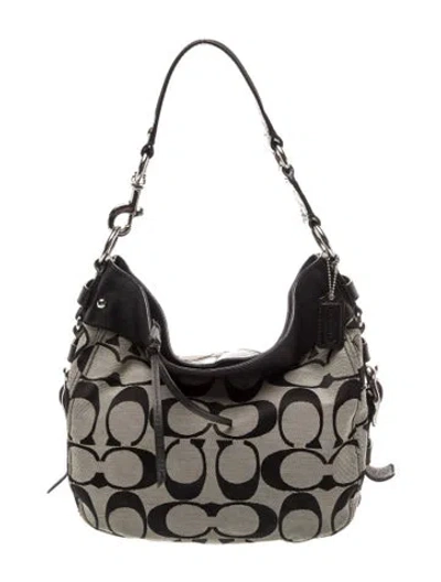 Pre-owned Coach Canvas Top Handle Bag In Black