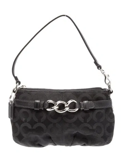 Pre-owned Coach Canvas Top Handle Bag In Black