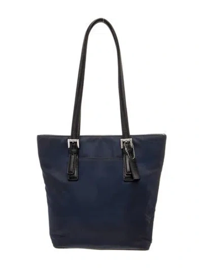 Pre-owned Coach Canvas Top Handle Bag In Blue