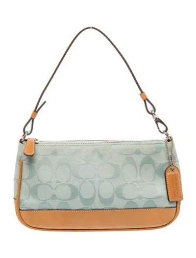 Pre-owned Coach Canvas Top Handle Bag In Blue