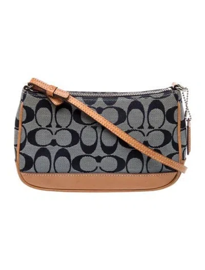 Pre-owned Coach Canvas Top Handle Bag In Blue