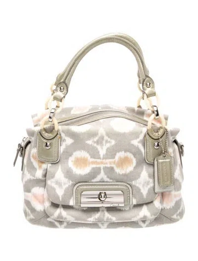 Pre-owned Coach Canvas Top Handle Bag In Blue