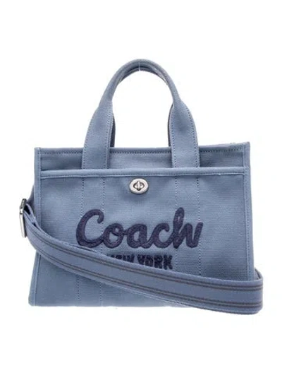 Pre-owned Coach Canvas Top Handle Bag In Blue