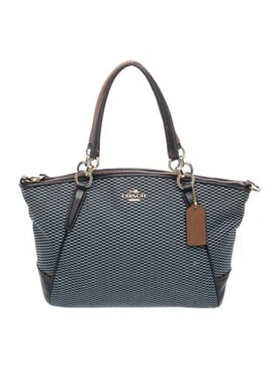 Pre-owned Coach Canvas Top Handle Bag In Blue