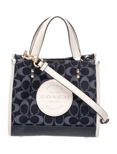 Pre-owned Coach Canvas Top Handle Bag In Blue