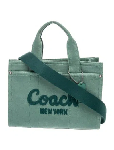 Pre-owned Coach Canvas Top Handle Bag In Blue