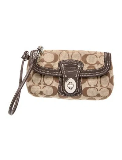 Pre-owned Coach Canvas Top Handle Bag In Brown
