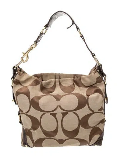 Pre-owned Coach Canvas Top Handle Bag In Brown