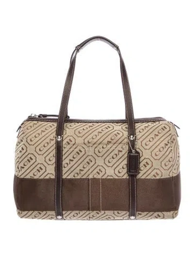 Pre-owned Coach Canvas Top Handle Bag In Brown