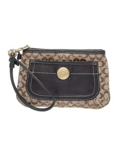 Pre-owned Coach Canvas Top Handle Bag In Brown