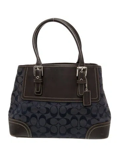 Pre-owned Coach Canvas Top Handle Bag In Brown