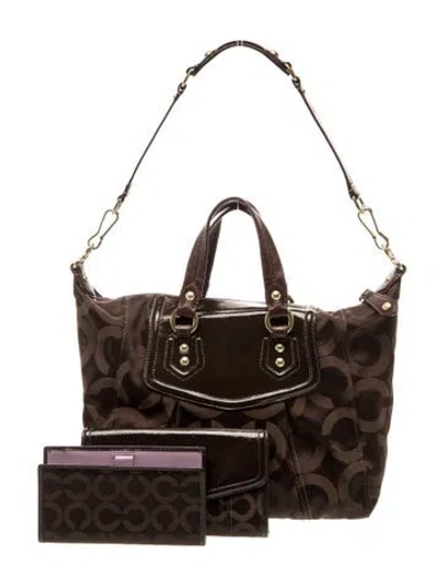 Pre-owned Coach Canvas Top Handle Bag In Brown