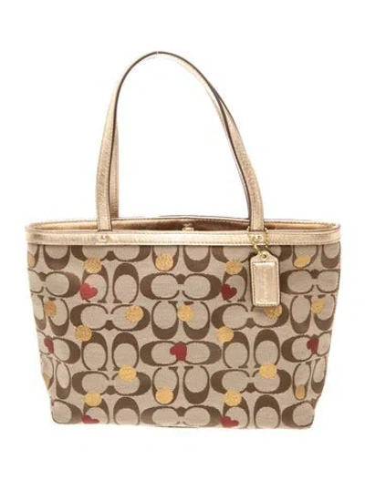 Pre-owned Coach Canvas Top Handle Bag In Brown