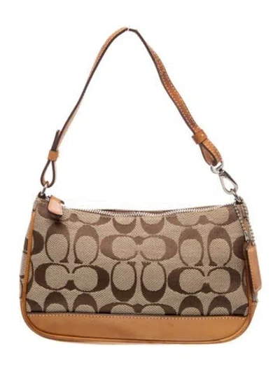 Pre-owned Coach Canvas Top Handle Bag In Brown