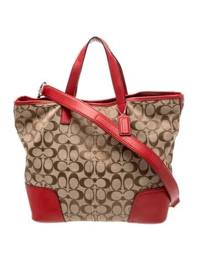 Pre-owned Coach Canvas Top Handle Bag In Brown