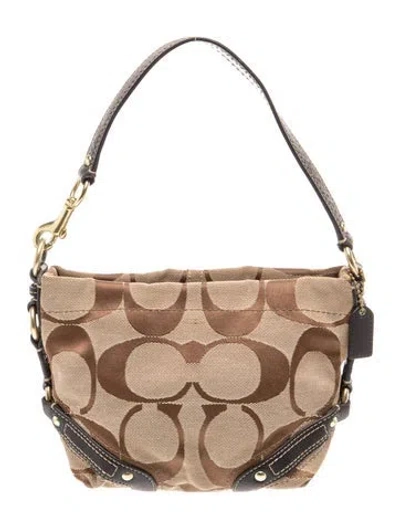 Pre-owned Coach Canvas Top Handle Bag In Brown