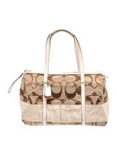Pre-owned Coach Canvas Top Handle Bag In Brown