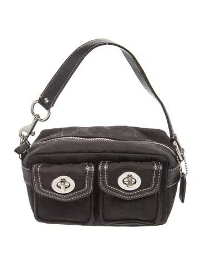 Pre-owned Coach Canvas Top Handle Bag In Brown