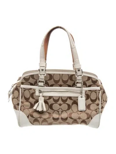 Pre-owned Coach Canvas Top Handle Bag In Brown