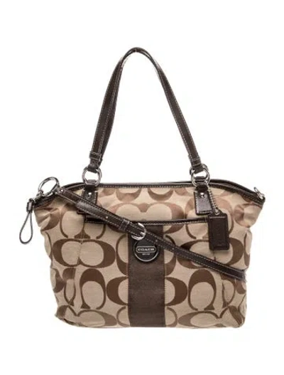 Pre-owned Coach Canvas Top Handle Bag In Brown