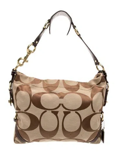 Pre-owned Coach Canvas Top Handle Bag In Brown