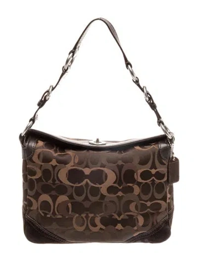Pre-owned Coach Canvas Top Handle Bag In Brown
