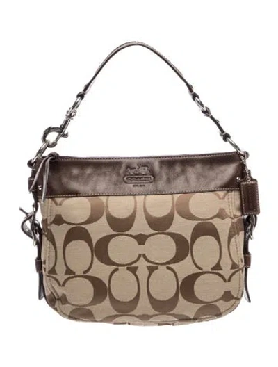 Pre-owned Coach Canvas Top Handle Bag In Brown