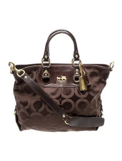 Pre-owned Coach Canvas Top Handle Bag In Brown