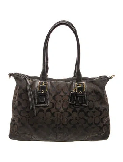 Pre-owned Coach Canvas Top Handle Bag In Brown
