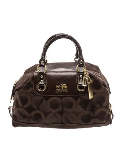 Pre-owned Coach Canvas Top Handle Bag In Brown