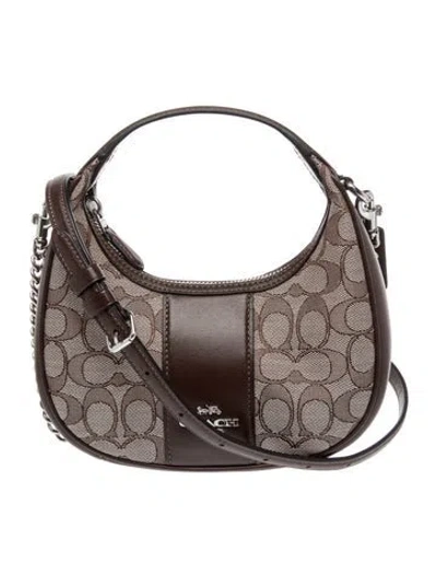 Pre-owned Coach Canvas Top Handle Bag In Brown