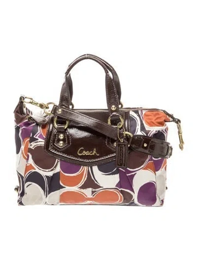 Pre-owned Coach Canvas Top Handle Bag In Brown