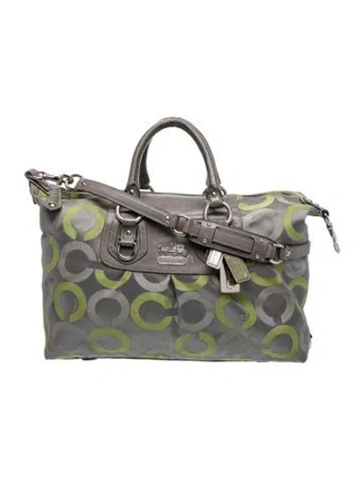 Pre-owned Coach Canvas Top Handle Bag In Gray