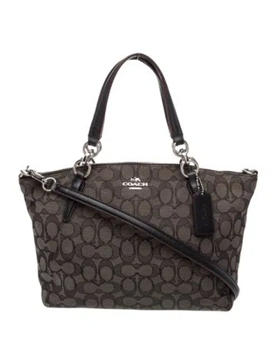 Pre-owned Coach Canvas Top Handle Bag In Gray