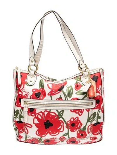 Pre-owned Coach Canvas Top Handle Bag In Multi