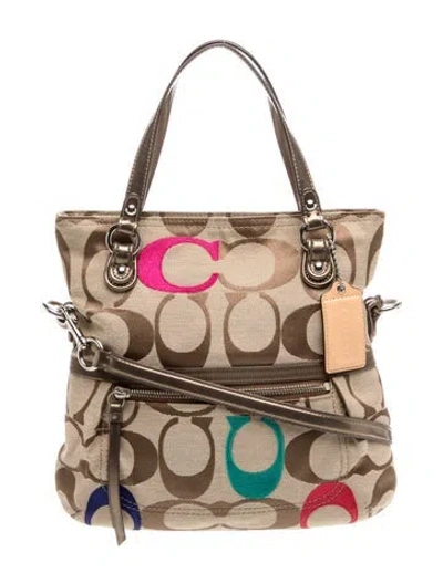 Pre-owned Coach Canvas Top Handle Bag In Multi