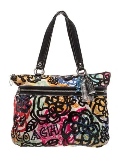 Pre-owned Coach Canvas Top Handle Bag In Multi