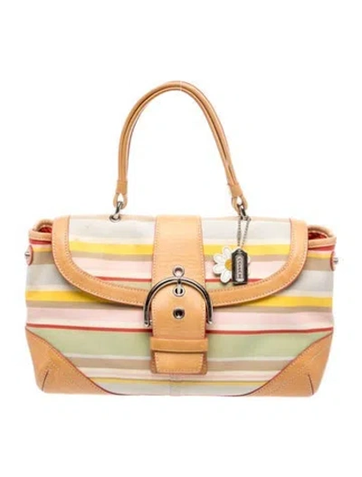 Pre-owned Coach Canvas Top Handle Bag In Multi