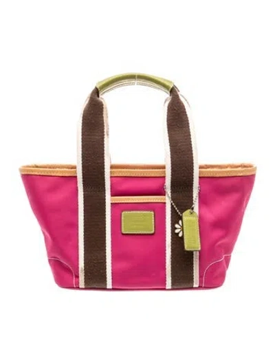 Pre-owned Coach Canvas Top Handle Bag In Multi