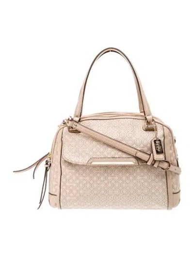 Pre-owned Coach Canvas Top Handle Bag In Neutral