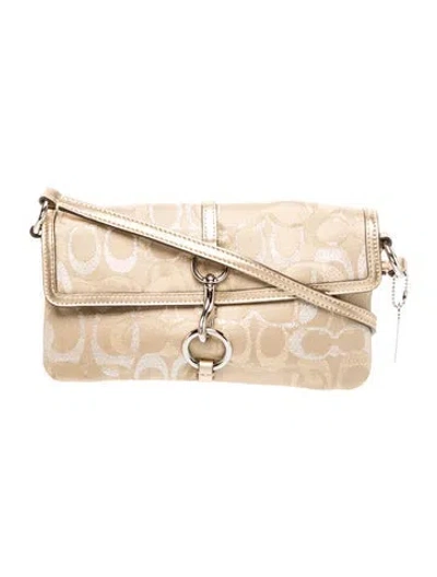 Pre-owned Coach Canvas Top Handle Bag In Neutral