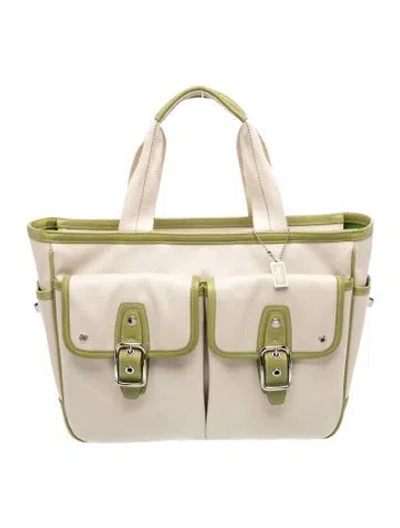 Pre-owned Coach Canvas Top Handle Bag In Neutral
