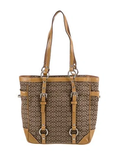 Pre-owned Coach Canvas Top Handle Bag In Neutral