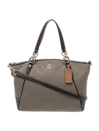 Pre-owned Coach Canvas Top Handle Bag In Neutral