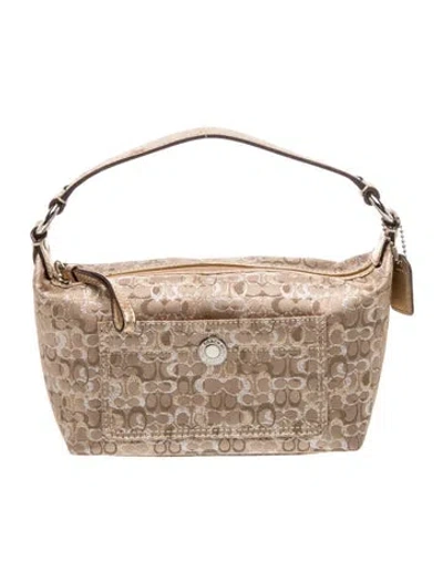 Pre-owned Coach Canvas Top Handle Bag In Neutral
