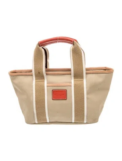 Pre-owned Coach Canvas Top Handle Bag In Neutral