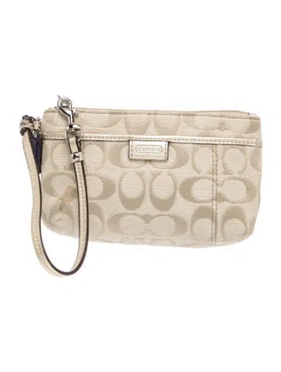 Pre-owned Coach Canvas Top Handle Bag In Neutral
