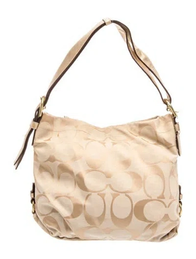 Pre-owned Coach Canvas Top Handle Bag In Neutral