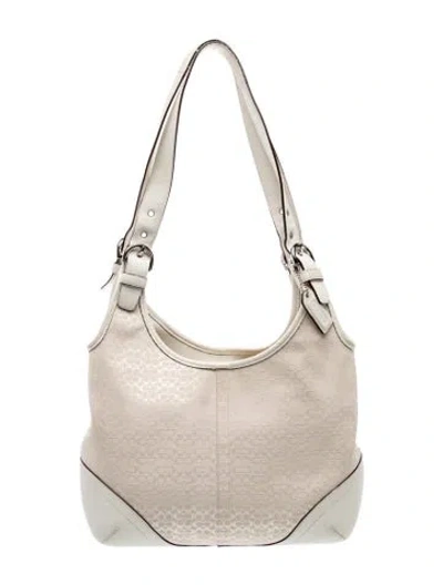 Pre-owned Coach Canvas Top Handle Bag In Neutral