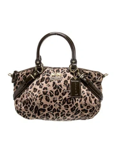 Pre-owned Coach Canvas Top Handle Bag In Neutral